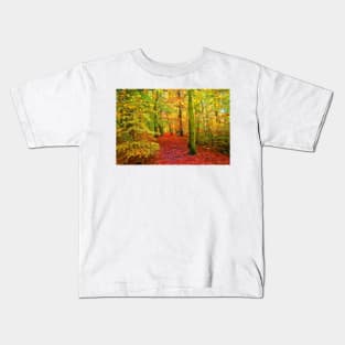 Autumn Woodland with Artistic Texture Kids T-Shirt